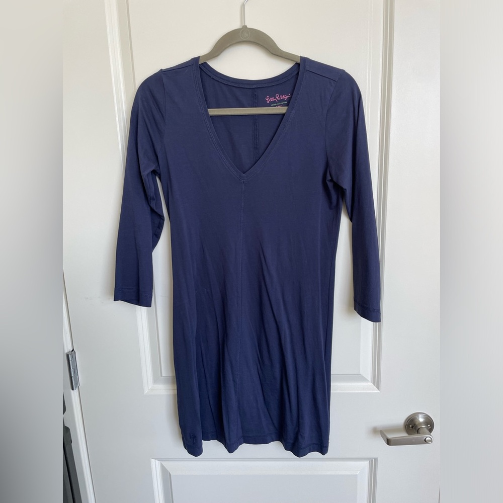 Lilly Pulitzer Navy Cotton Dress with Buttons